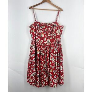 Bernie Dexter US State Map Souvenir Print Sundress Fit Flare Rockabilly Size XL